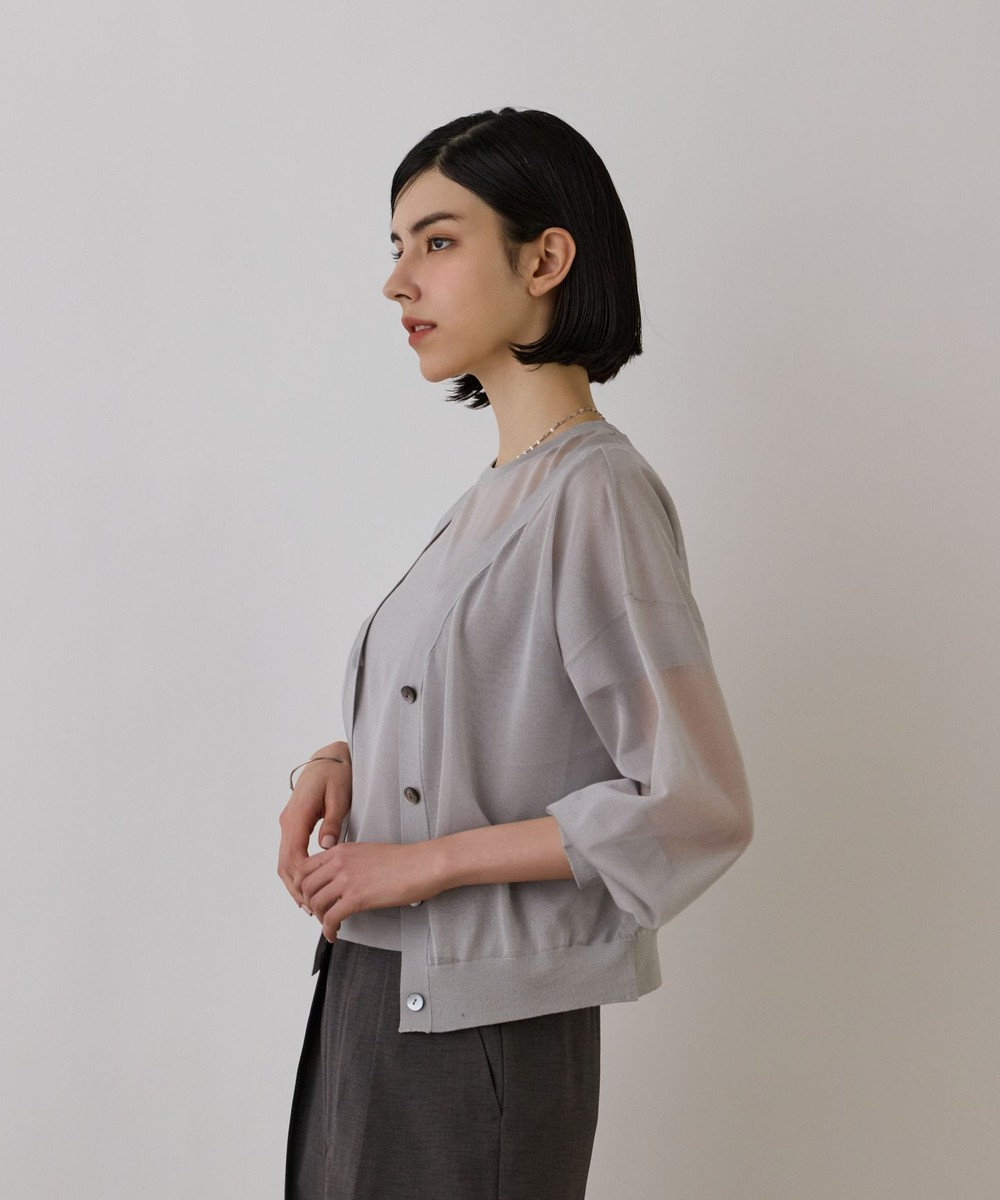 GRACE CONTINENTAL ブライトシアーニットカーディガン