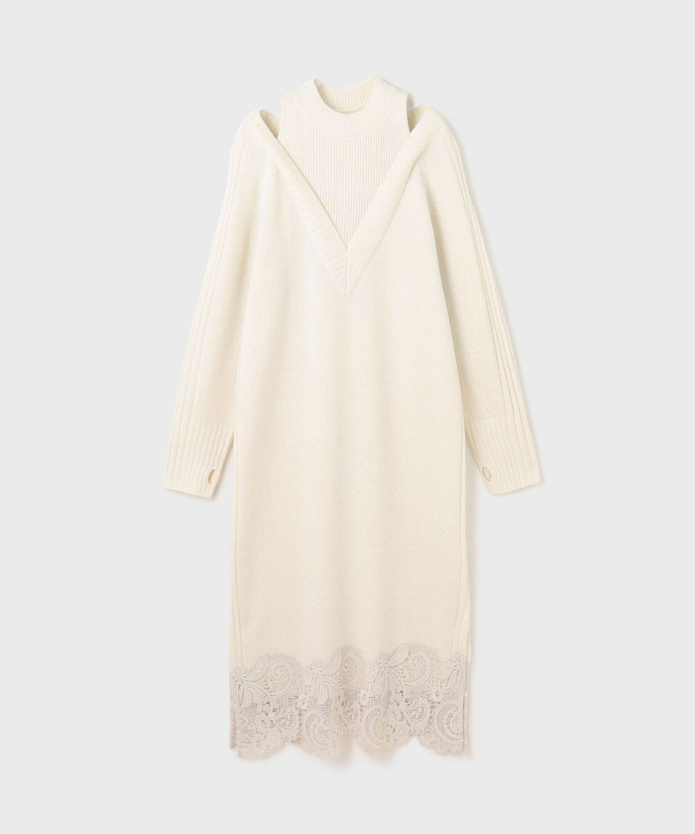 GRACE CONTINENTAL レイヤードレースニットワンピース