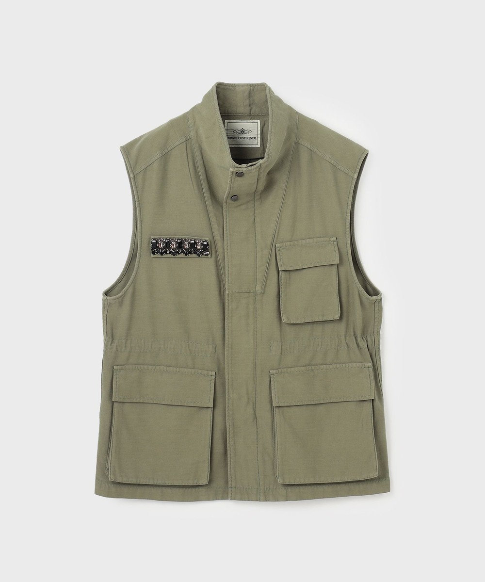 GRACE CONTINENTAL ビジューアーミーベスト