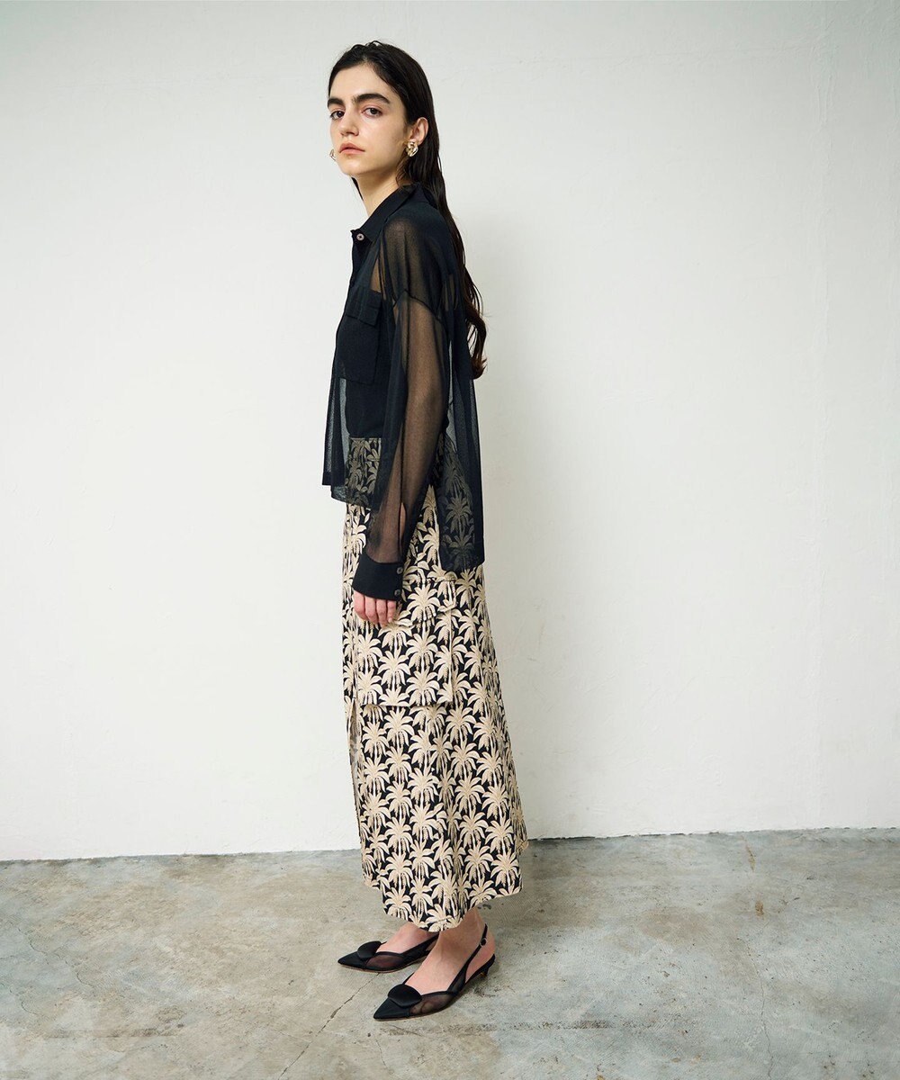 GRACE CONTINENTAL パームモチーフカーゴスカート 