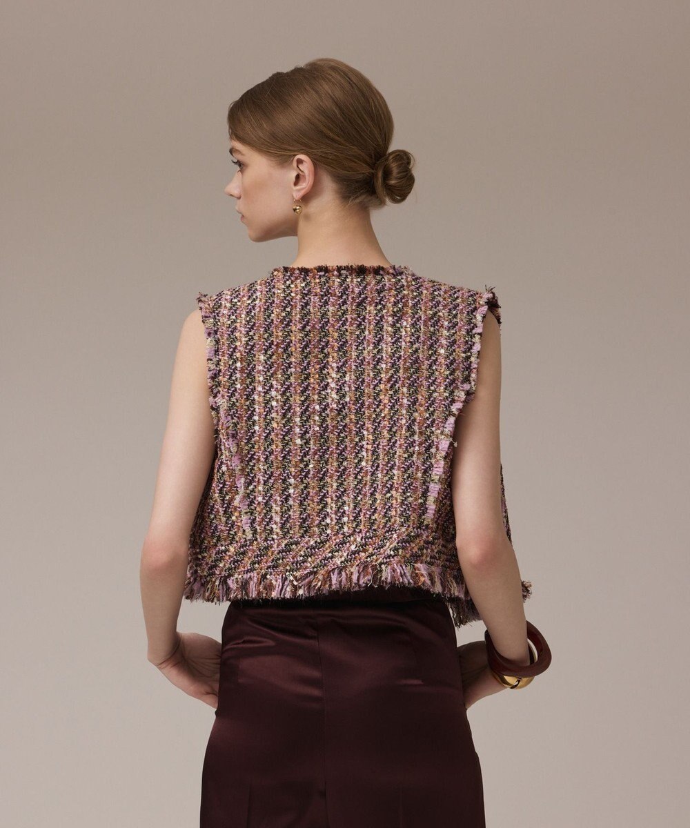 GRACE CONTINENTAL コンパクトツイードベスト 