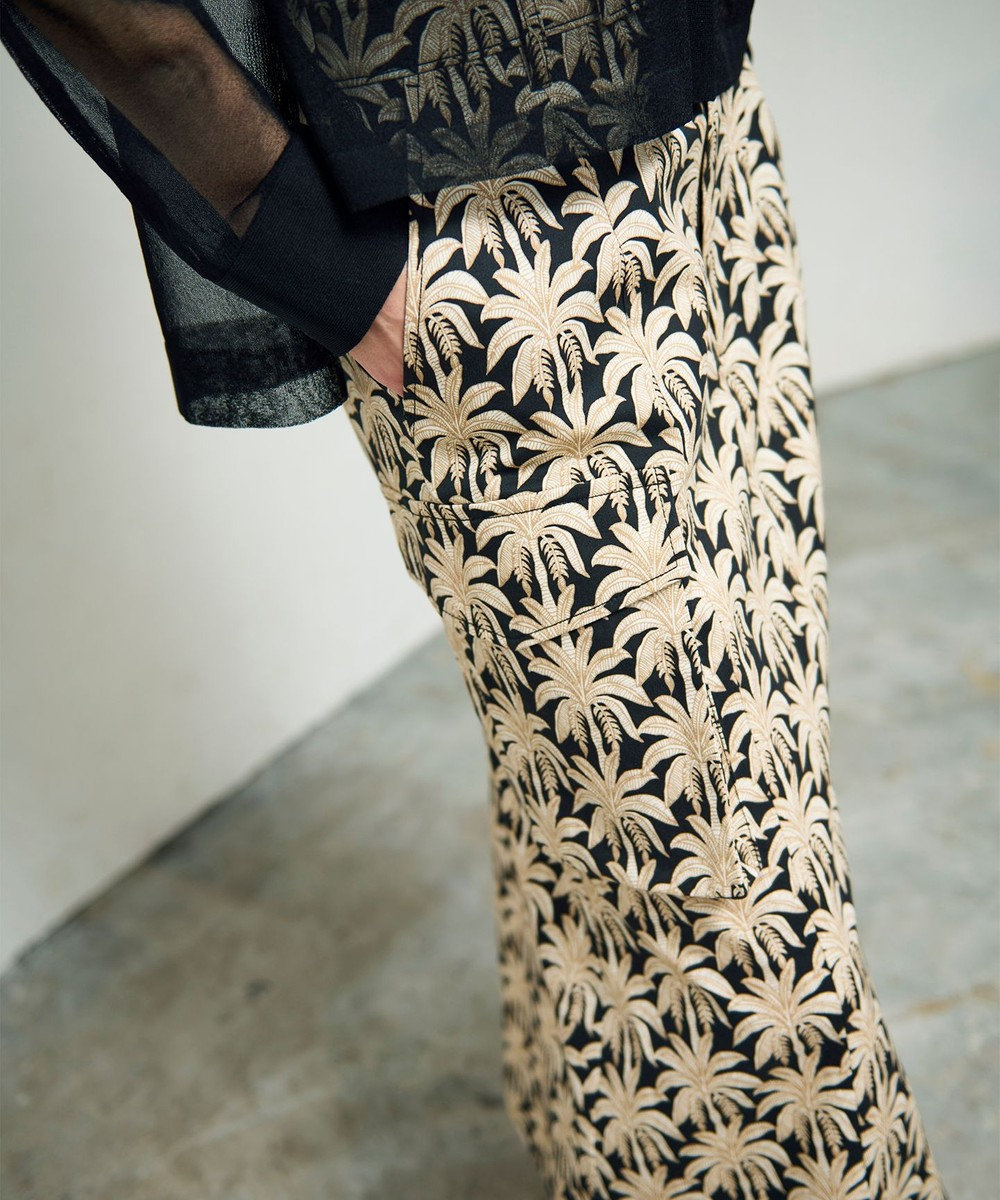 GRACE CONTINENTAL パームモチーフカーゴスカート 