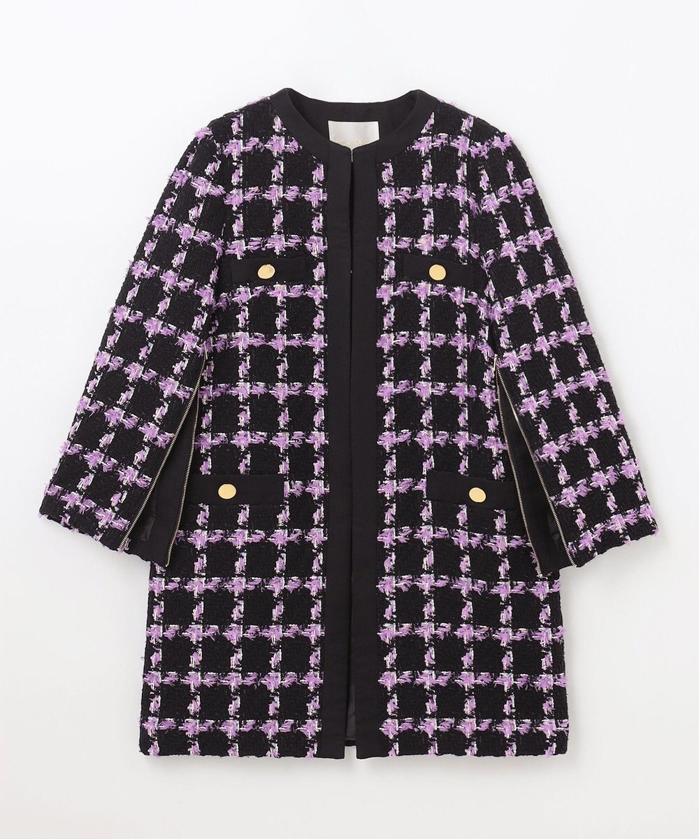 GRACE CONTINENTAL フェザーチェックツイードコート 