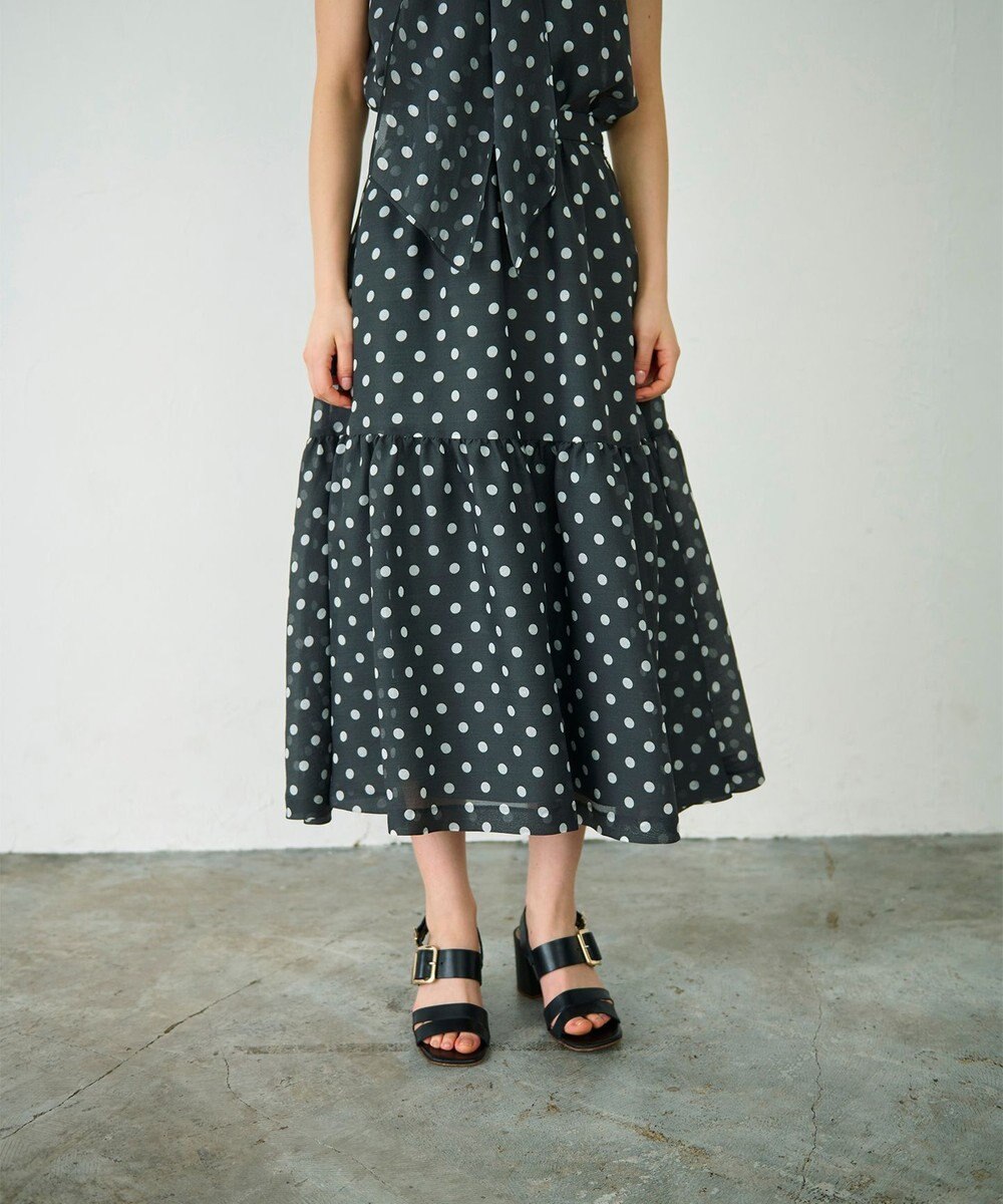 GRACE CONTINENTAL シアードットプリントスカート