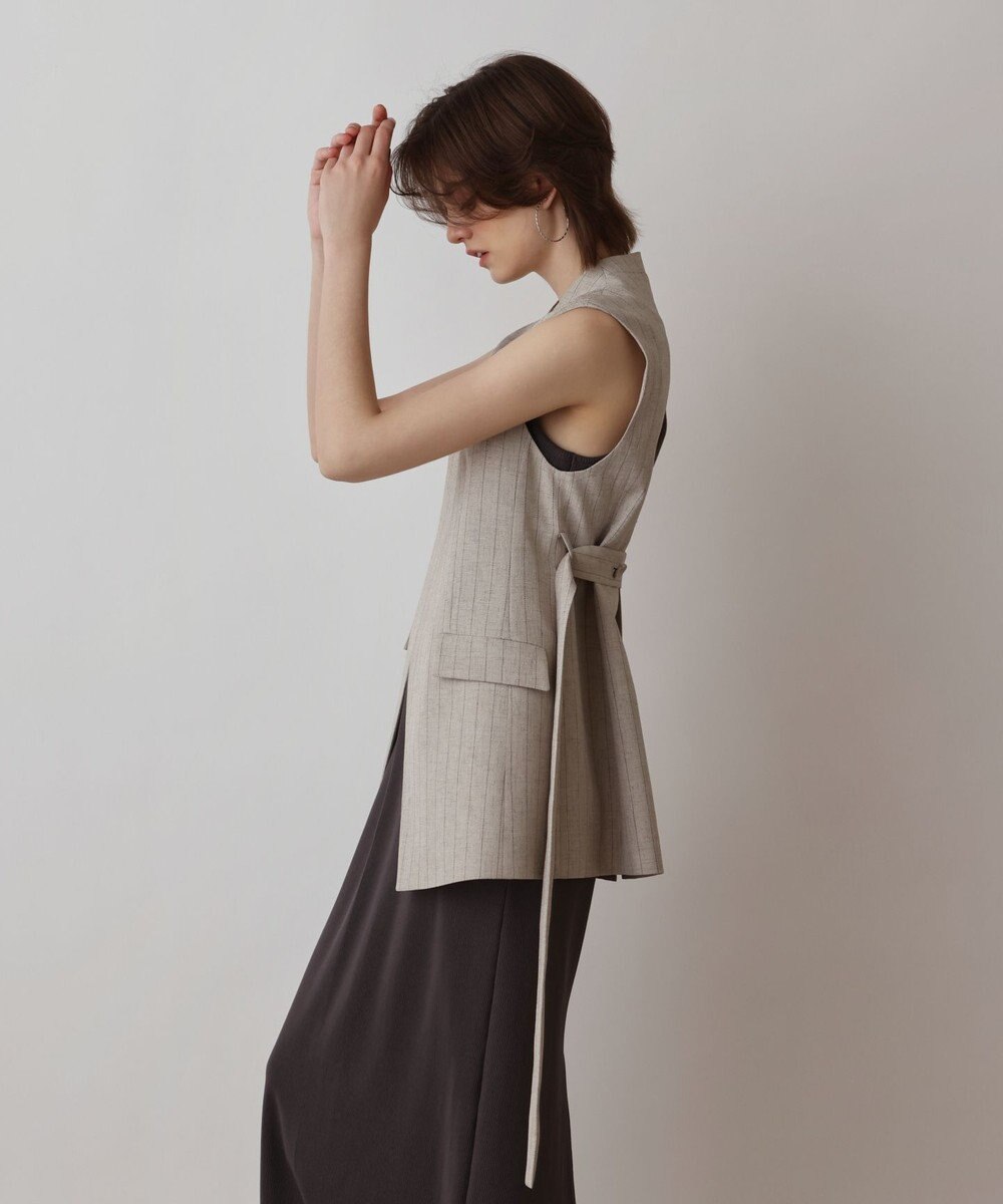 GRACE CONTINENTAL ストライプノーカラージレ 