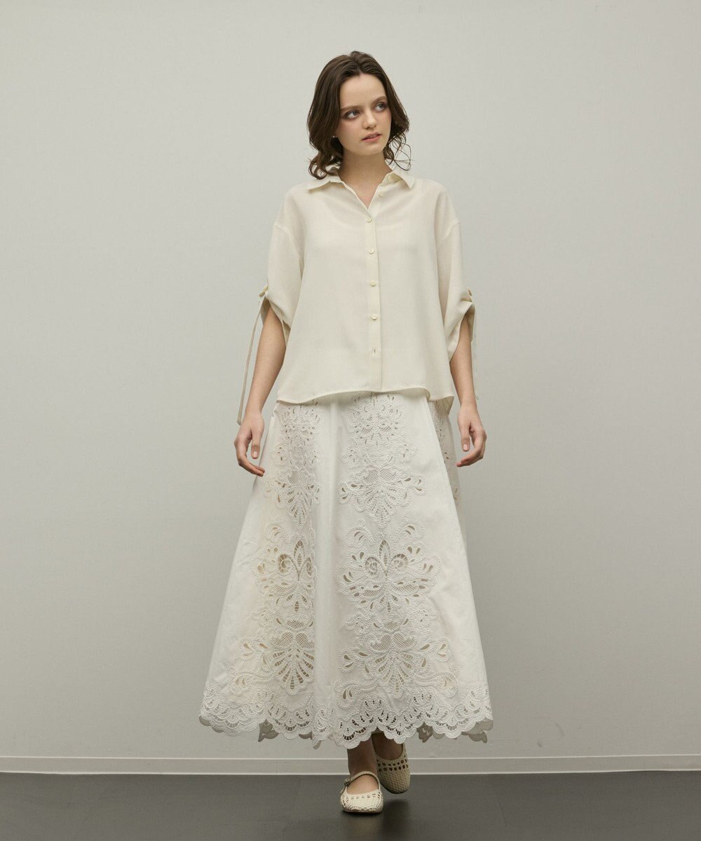 GRACE CONTINENTAL ロールアップスリーブトップス 