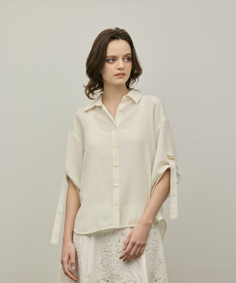 GRACE CONTINENTAL ロールアップスリーブトップス 