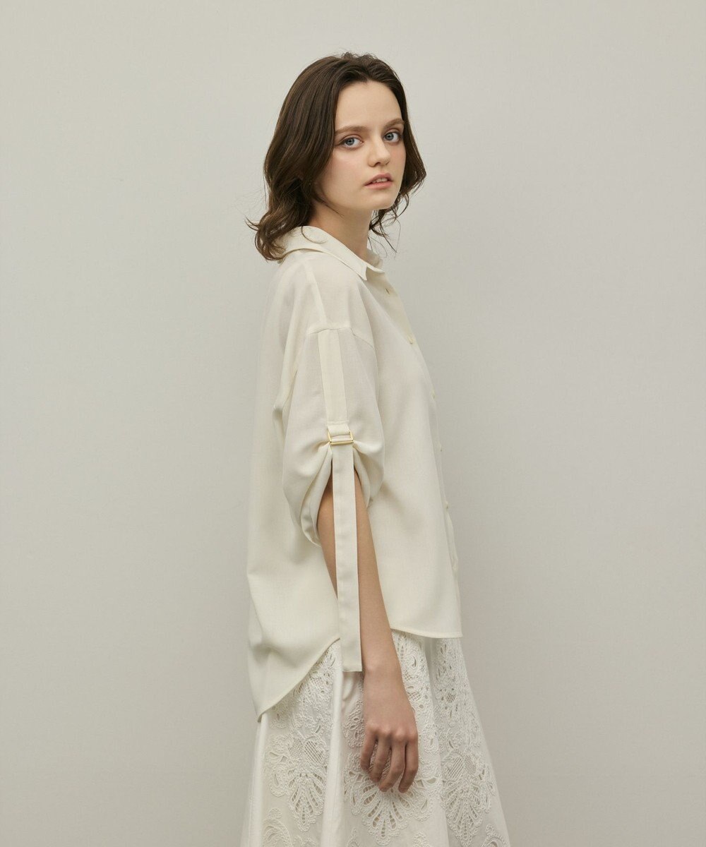 GRACE CONTINENTAL ロールアップスリーブトップス 