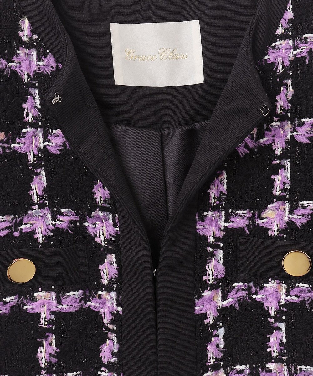 GRACE CONTINENTAL フェザーチェックツイードコート