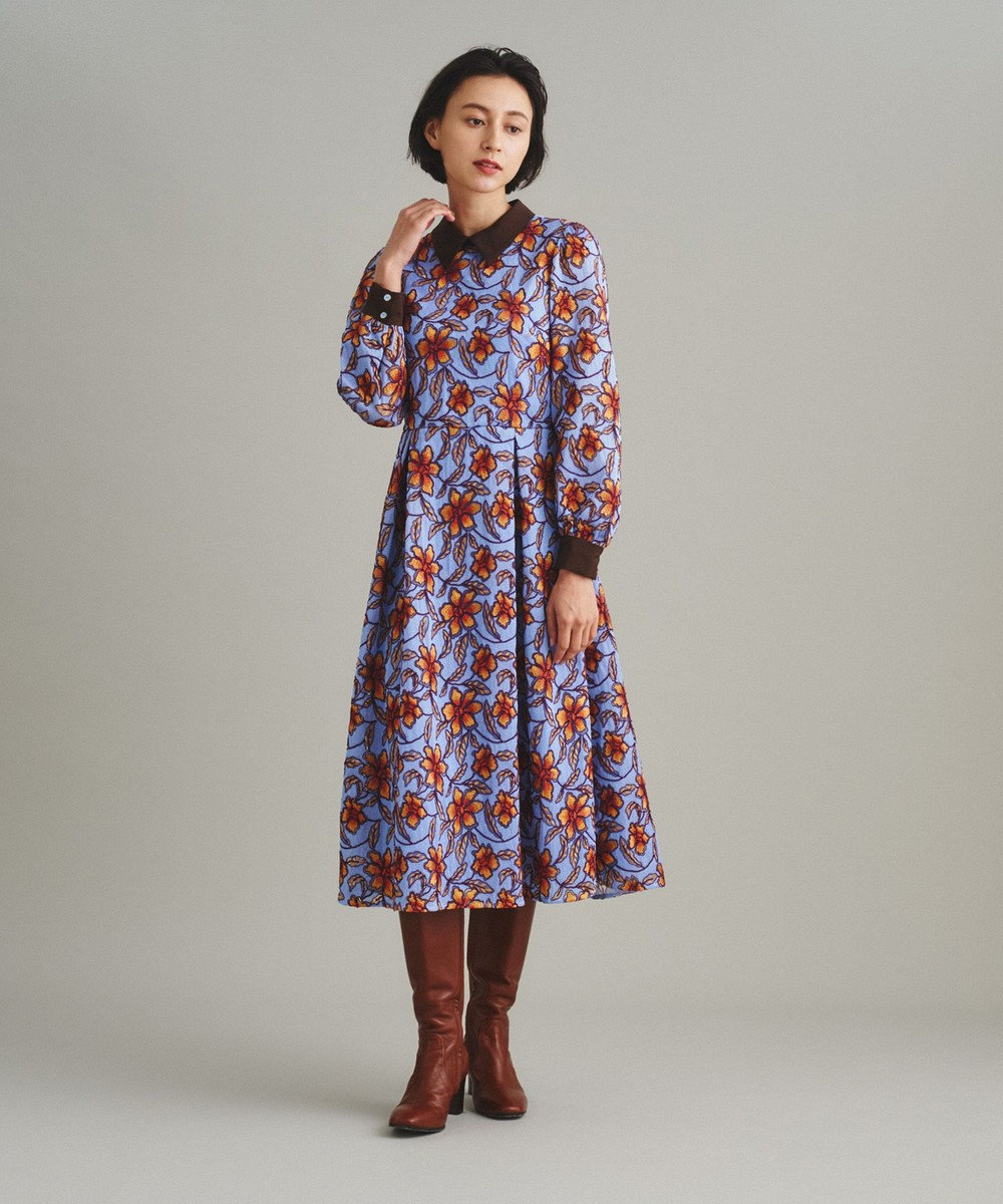 GRACE CONTINENTAL レース刺繍タックワンピース