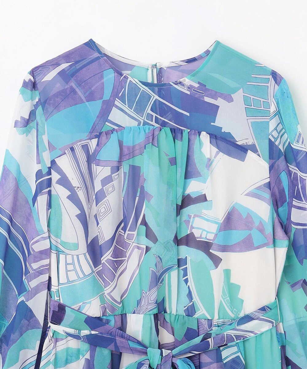 GRACE CONTINENTAL アールデコリゾートプリントワンピース 