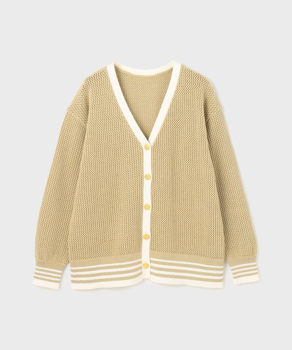 GRACE CONTINENTAL メッシュラインニットカーディガン