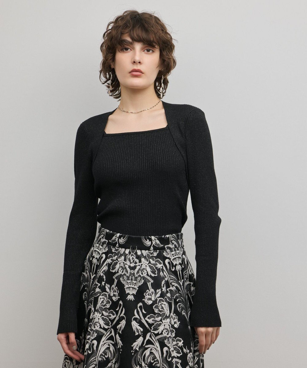 GRACE CONTINENTAL スクエアリブニットトップ 