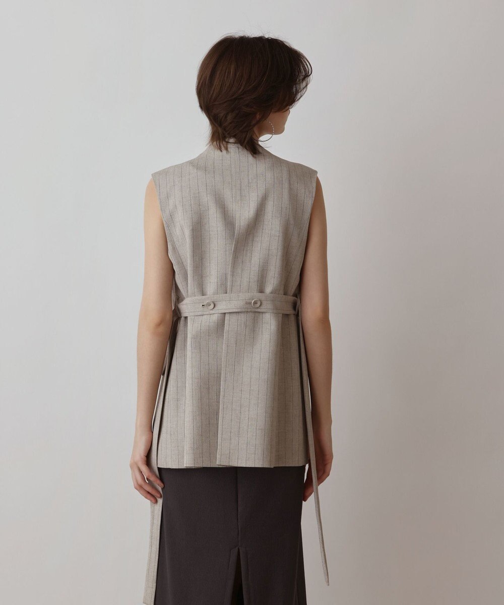 GRACE CONTINENTAL ストライプノーカラージレ 