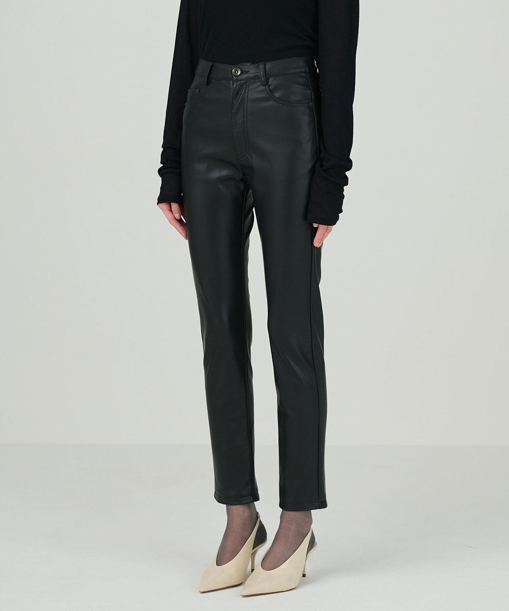 GRACE CONTINENTAL フェイクレザースリムstパンツ 