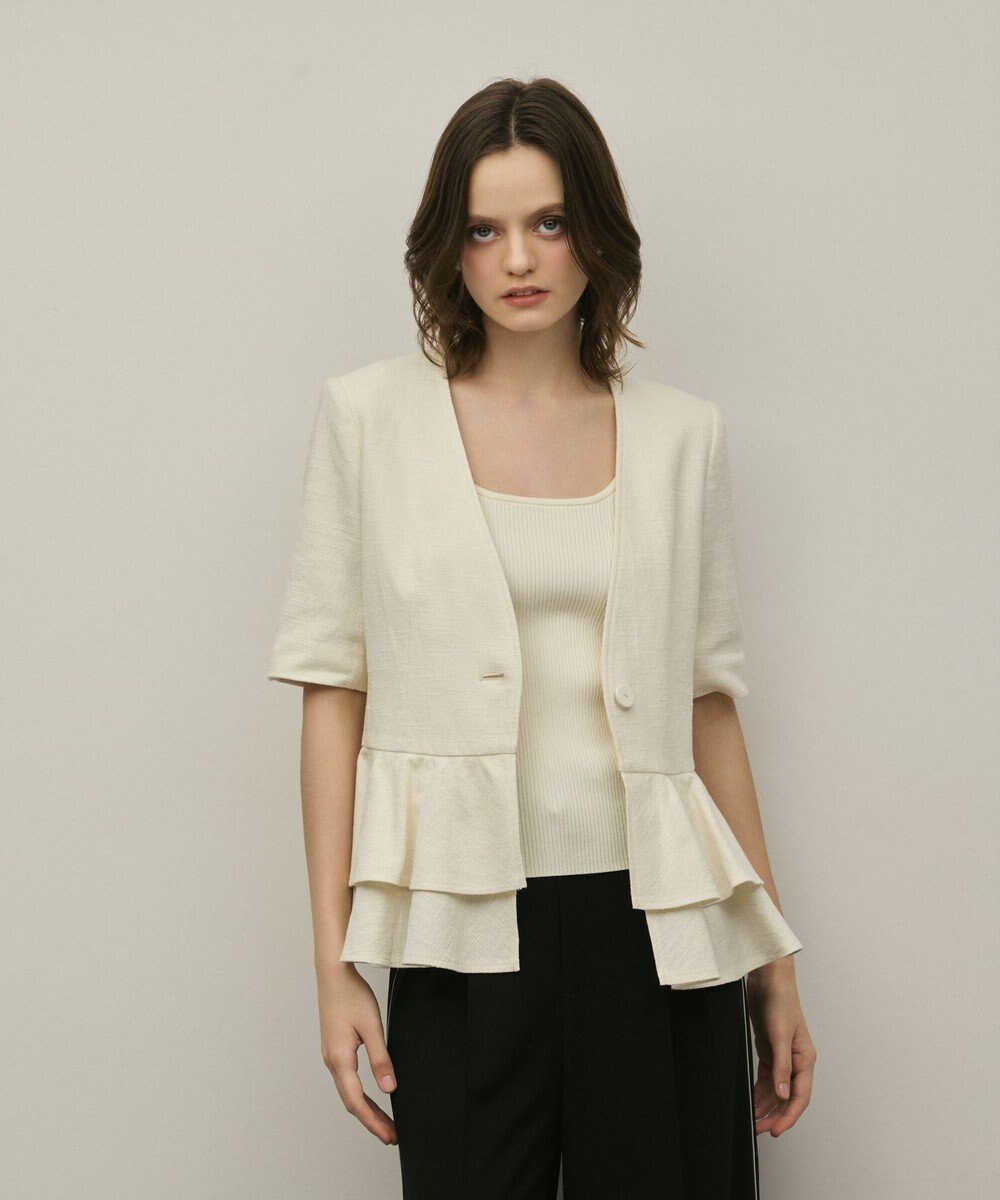 GRACE CONTINENTAL ペプラムツイードジャケット 