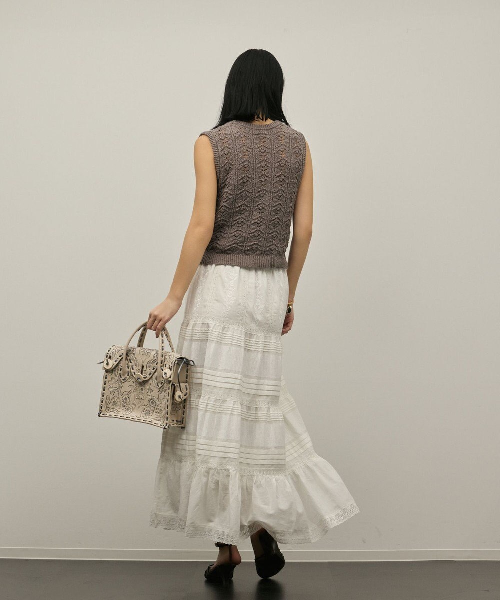 GRACE CONTINENTAL ピンタックティアードスカート 