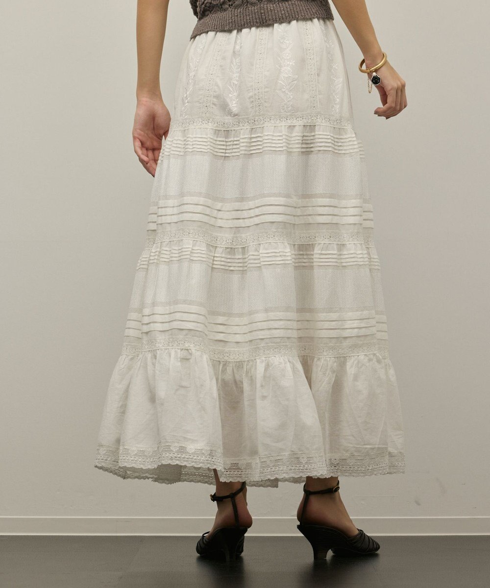 GRACE CONTINENTAL ピンタックティアードスカート 