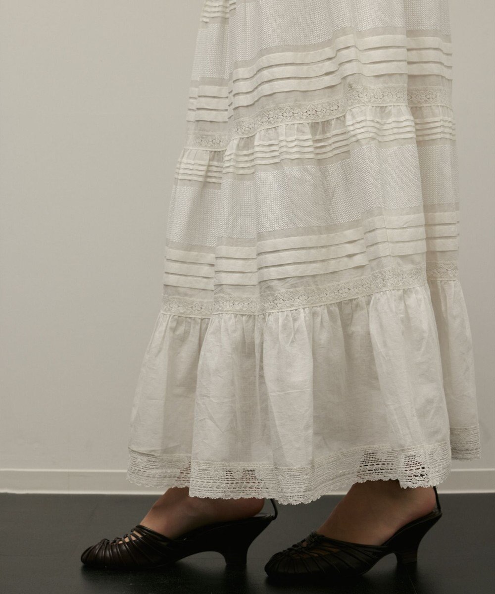 GRACE CONTINENTAL ピンタックティアードスカート 