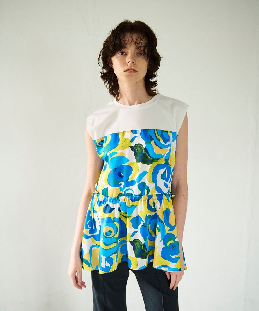 GRACE CONTINENTAL ペイントカラープリントトップ 