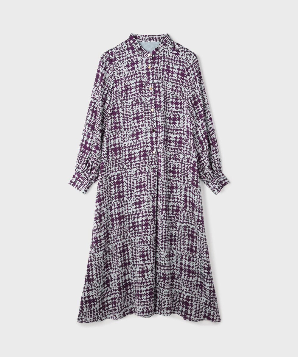 GRACE CONTINENTAL チェックプリントボウ付ワンピース 