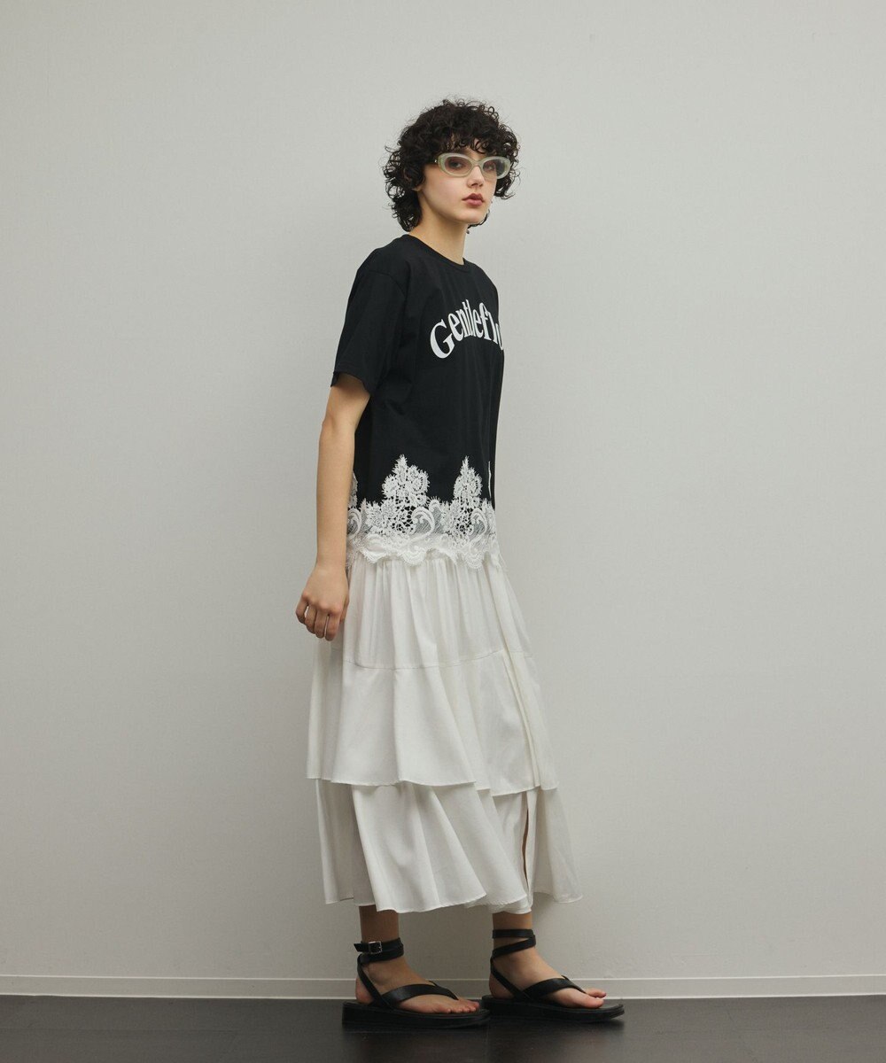 GRACE CONTINENTAL レースヘムロゴTシャツ 