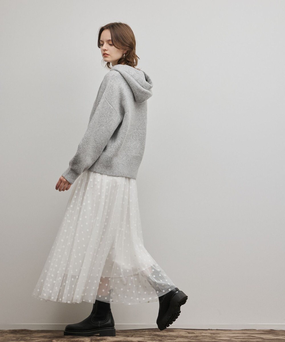 GRACE CONTINENTAL フロッキードットプリーツスカート 