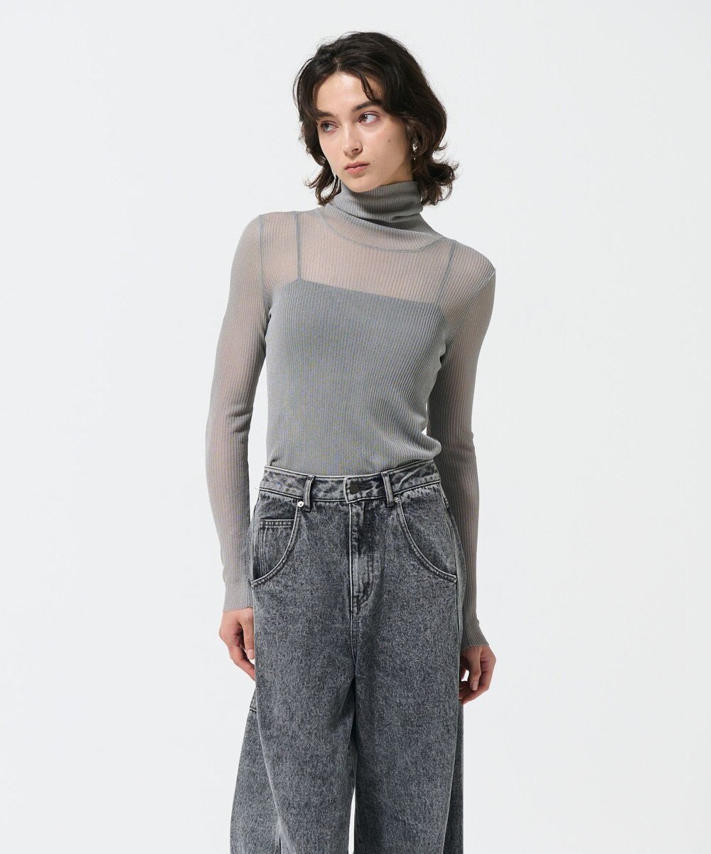 GRACE CONTINENTAL シアーリブタートルトップ 