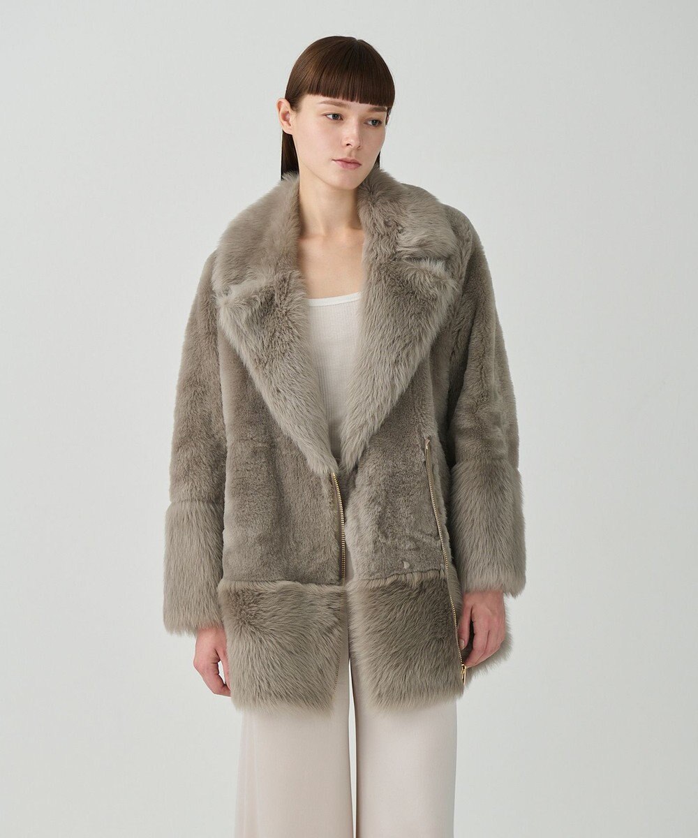 GRACE CONTINENTAL ムートンライダースコート