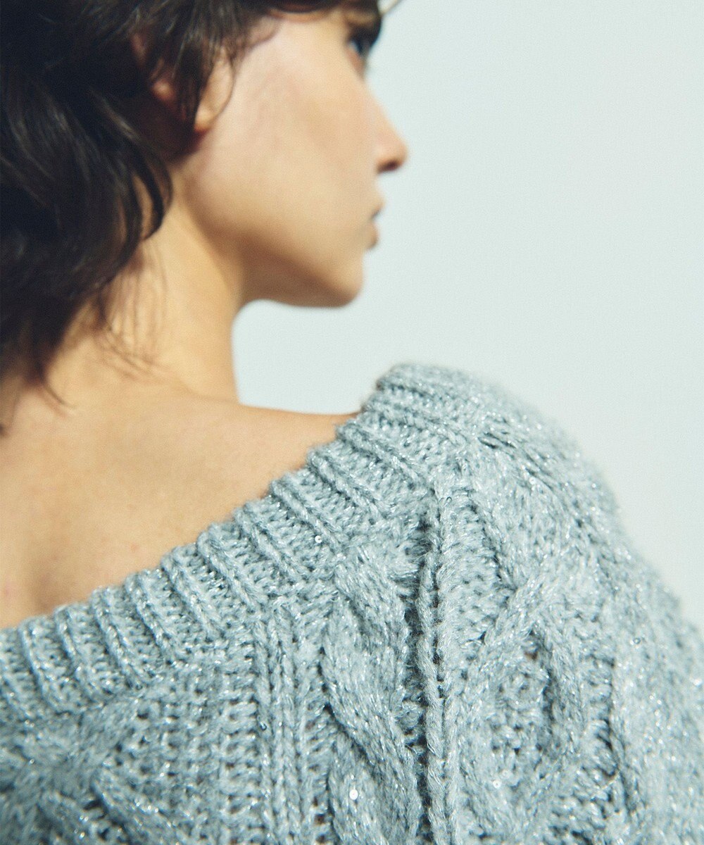 GRACE CONTINENTAL スパングルケーブルニット 