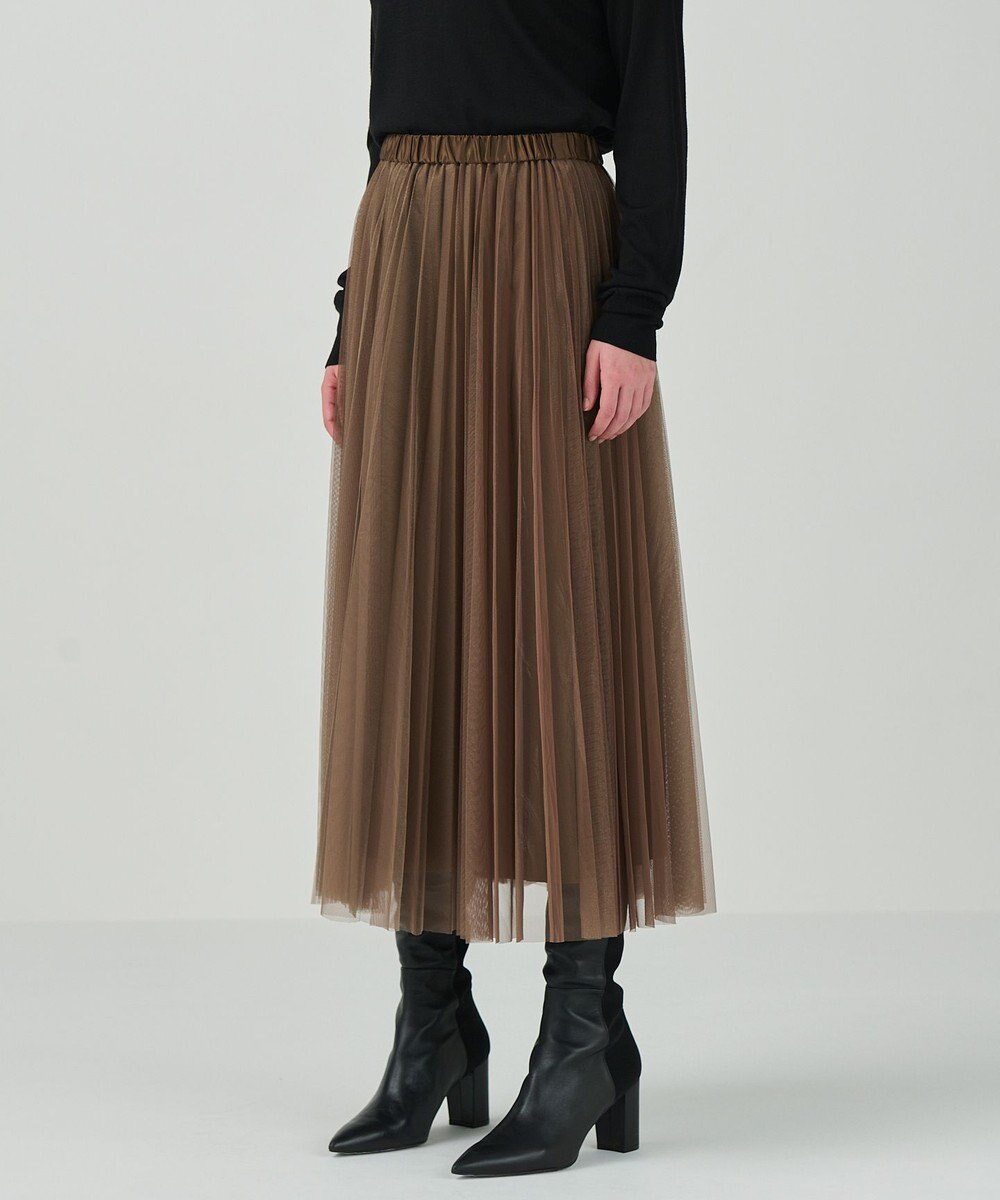 GRACE CONTINENTAL ラメプリーツスカート 