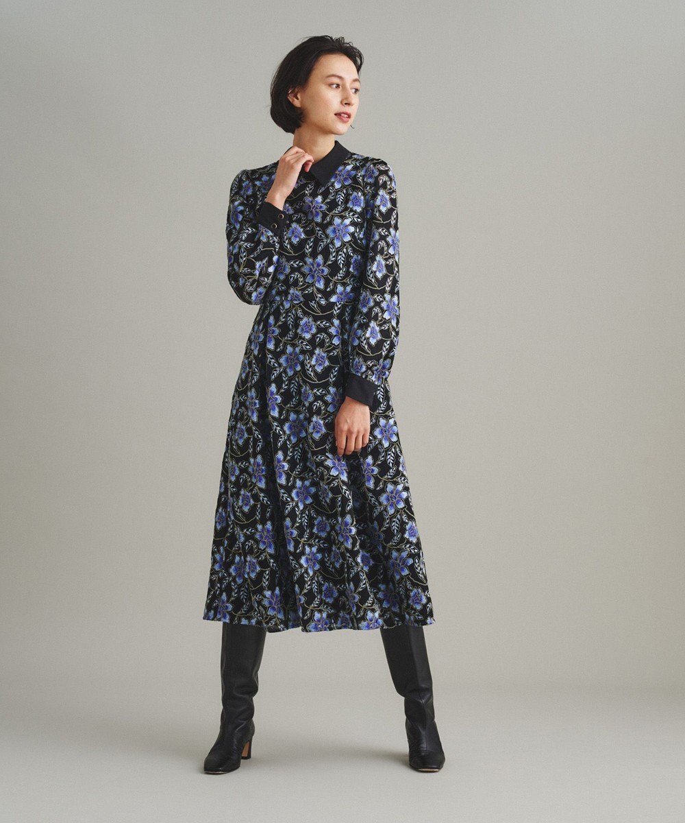 GRACE CONTINENTAL レース刺繍タックワンピース