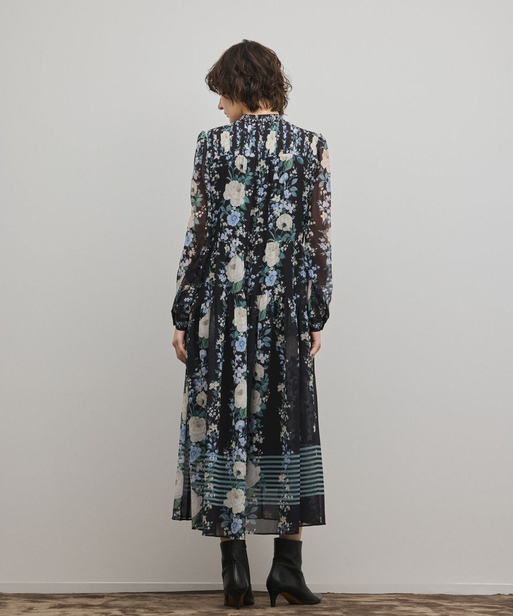 GRACE CONTINENTAL フラワープリントティアードワンピース 