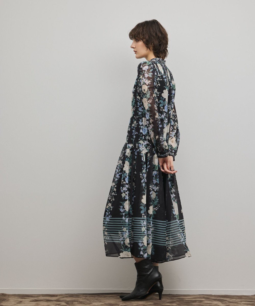 GRACE CONTINENTAL フラワープリントティアードワンピース 