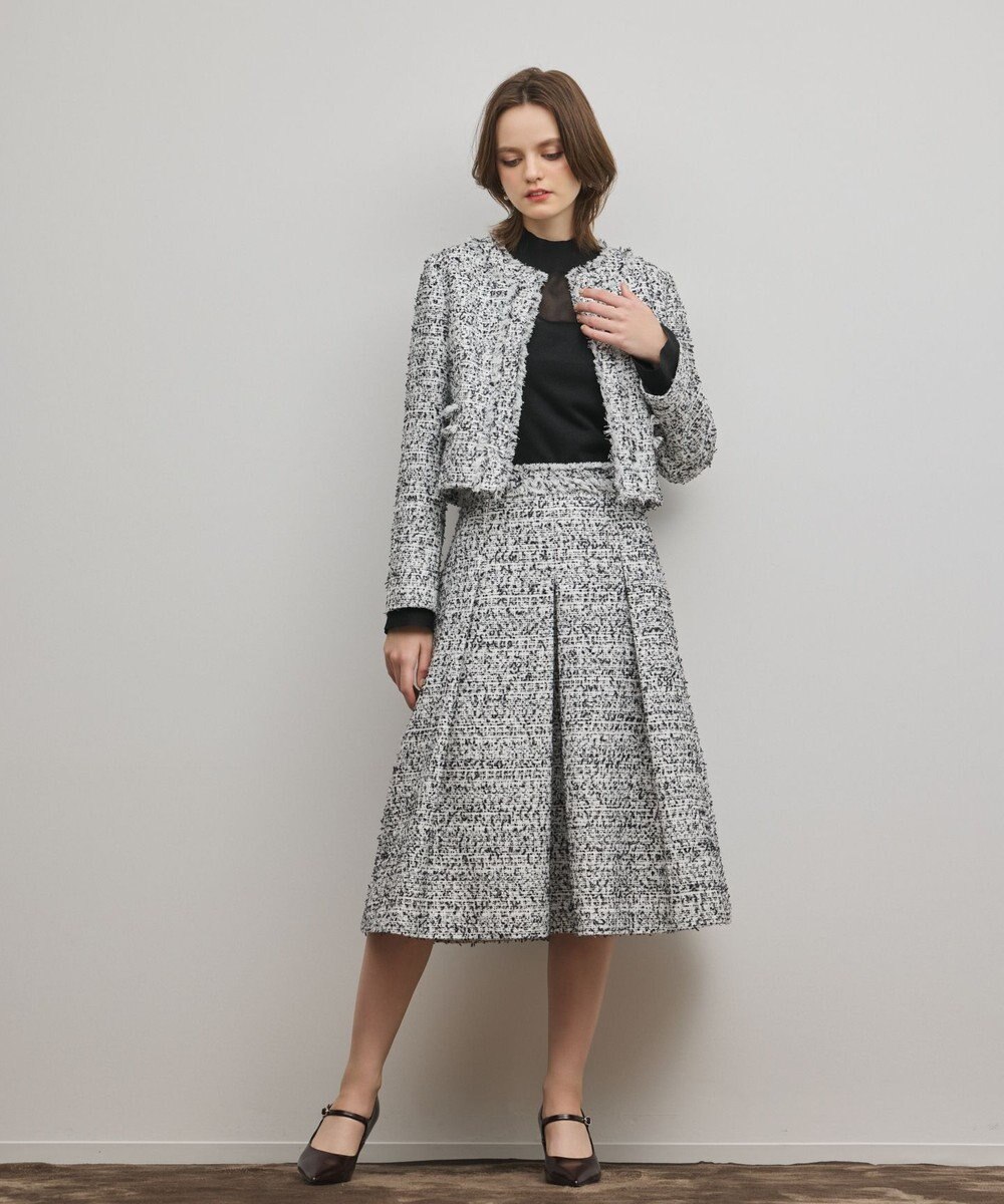 GRACE CONTINENTAL ミックスツイードスカート 
