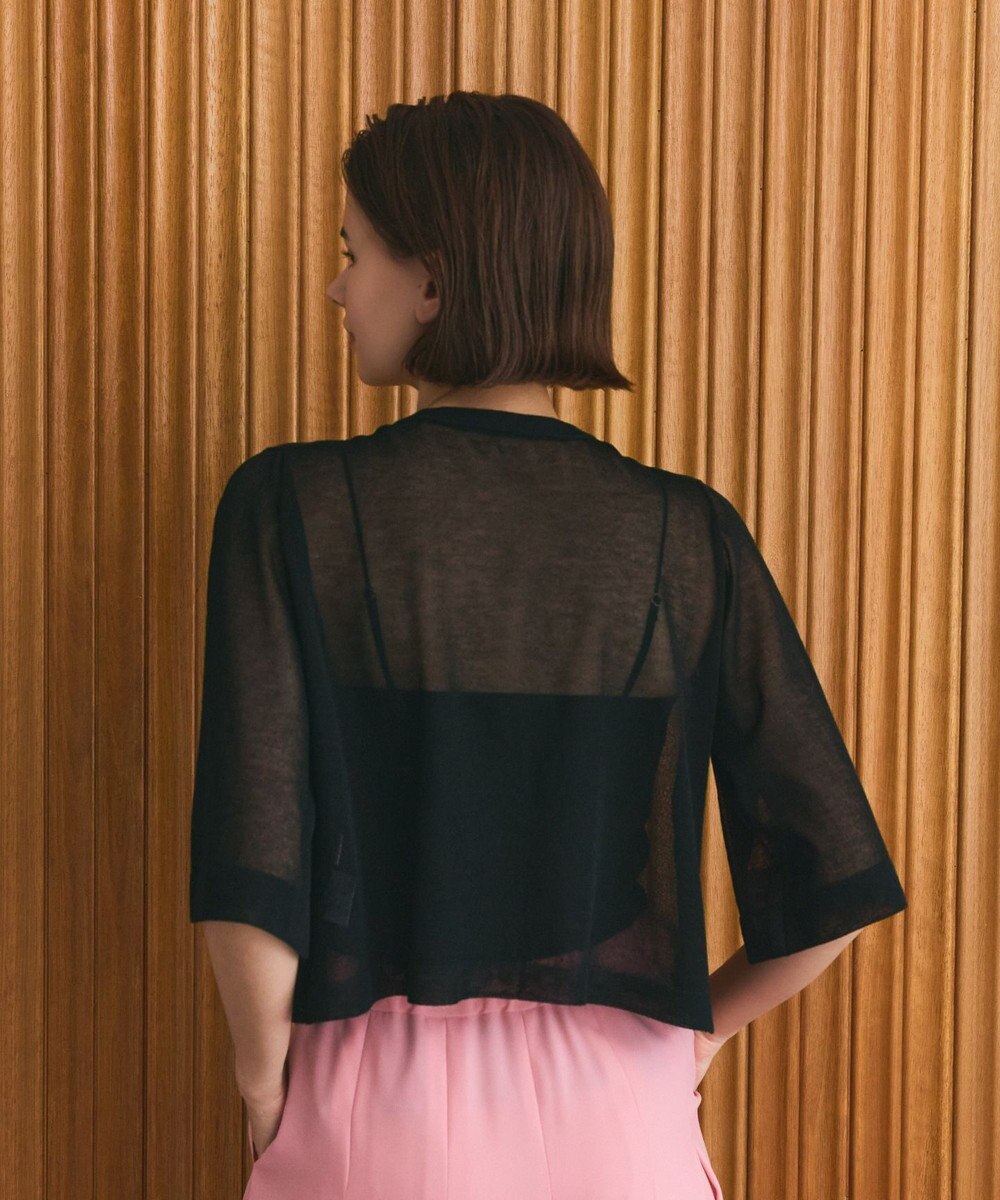 GRACE CONTINENTAL ニットシアーケープカーディガン 