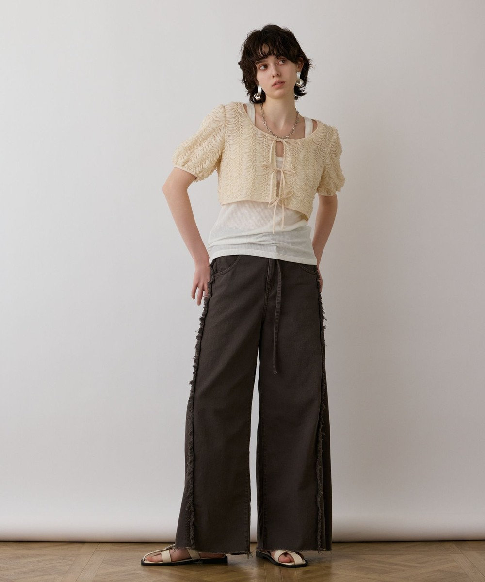 GRACE CONTINENTAL フリンジバギーパンツ 