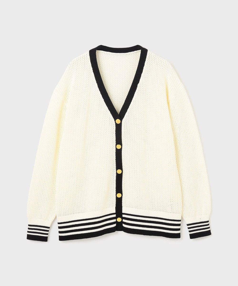 GRACE CONTINENTAL メッシュラインニットカーディガン