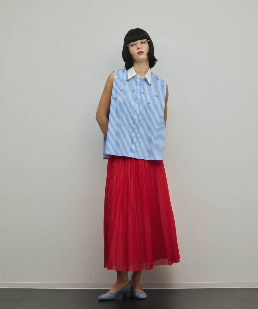GRACE CONTINENTAL ビジューノースリーブシャツ 