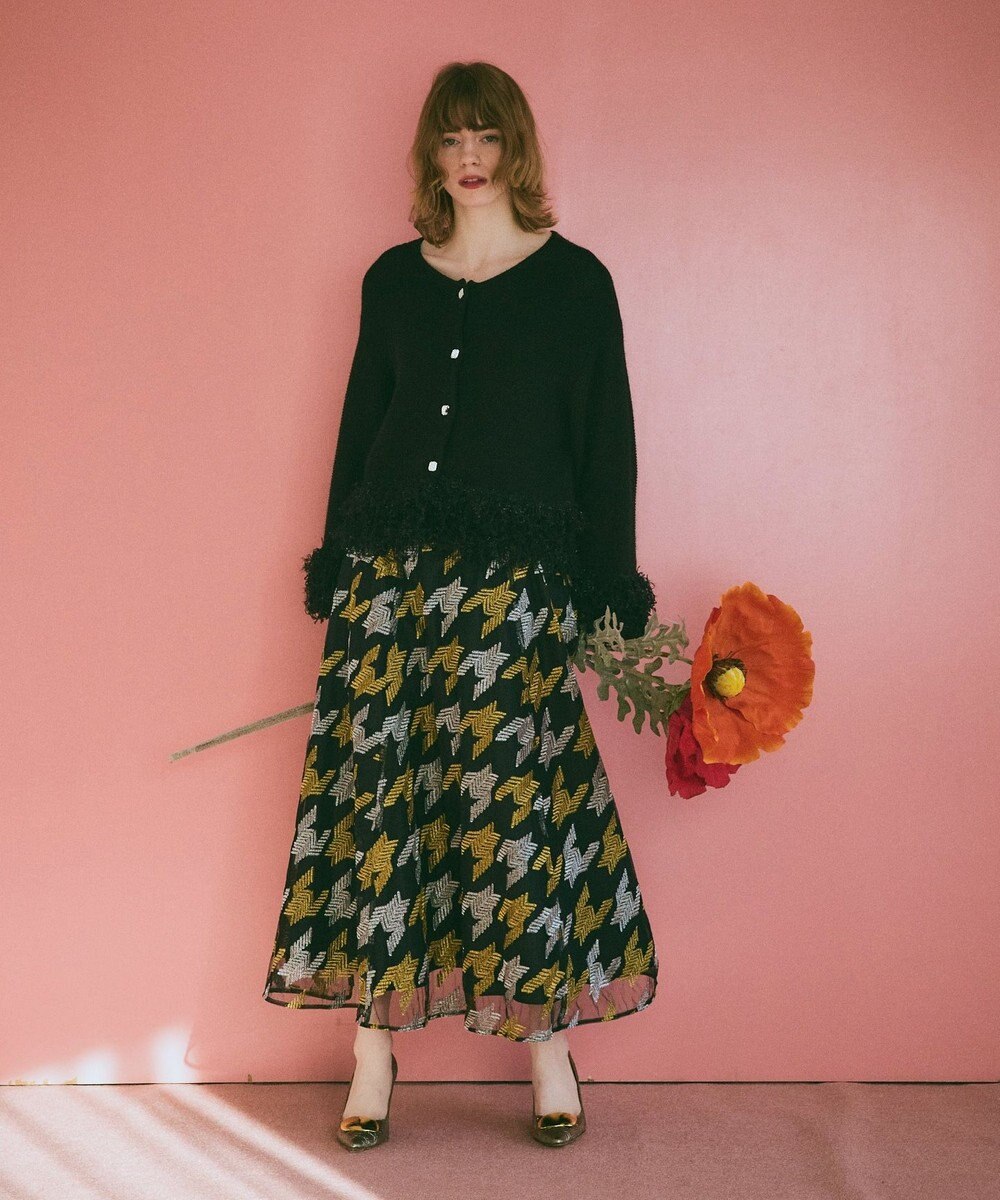 GRACE CONTINENTAL 千鳥刺繍チュールスカート 