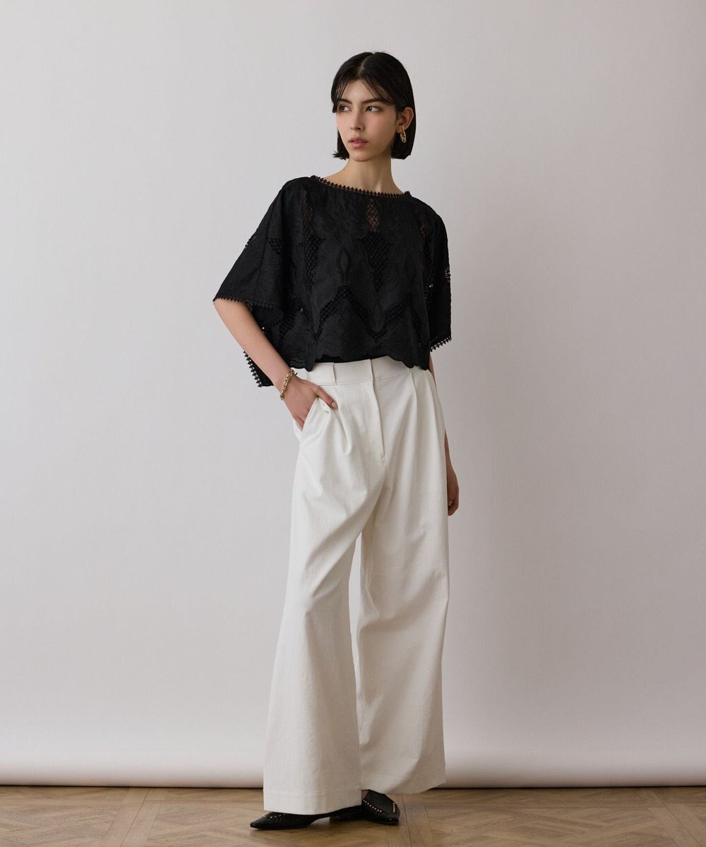 GRACE CONTINENTAL 刺繍ポンチョトップ 