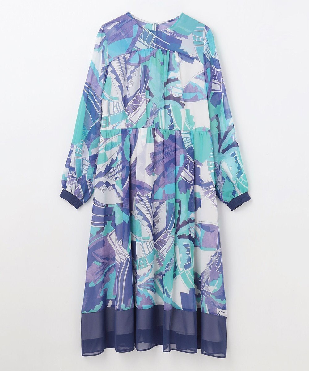 GRACE CONTINENTAL アールデコリゾートプリントワンピース 