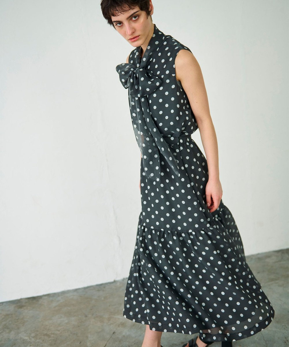 GRACE CONTINENTAL シアードットプリントスカート