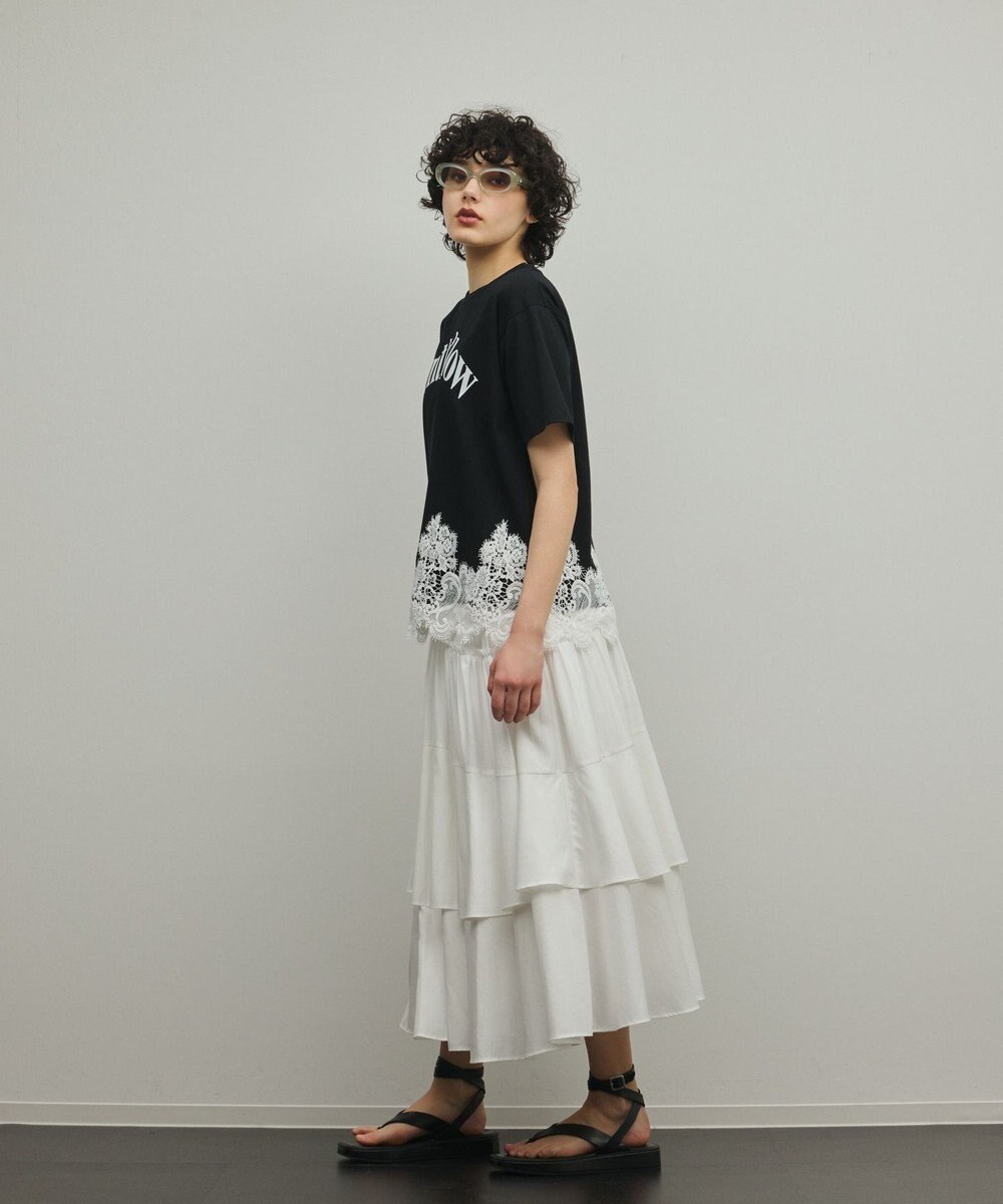 GRACE CONTINENTAL レースヘムロゴTシャツ 