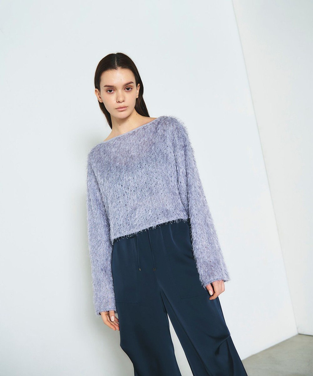 GRACE CONTINENTAL ラメフリンジカットトップ 