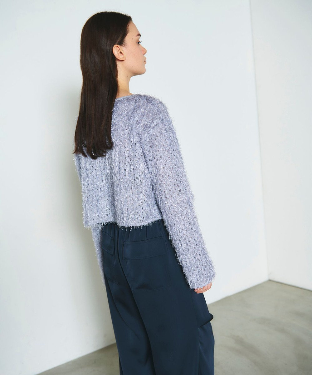 GRACE CONTINENTAL ラメフリンジカットトップ