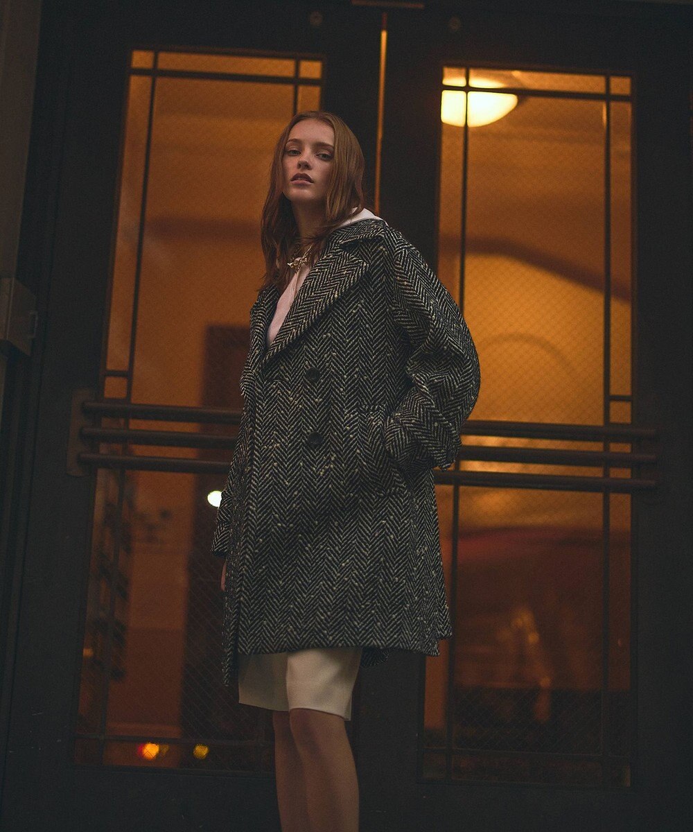 GRACE CONTINENTAL ヘリンボーンネップコート