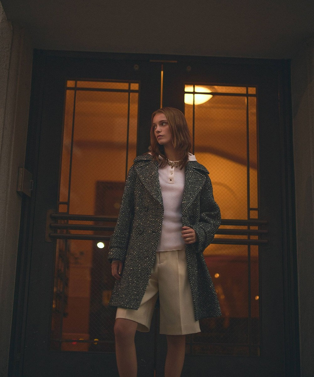 GRACE CONTINENTAL ヘリンボーンネップコート