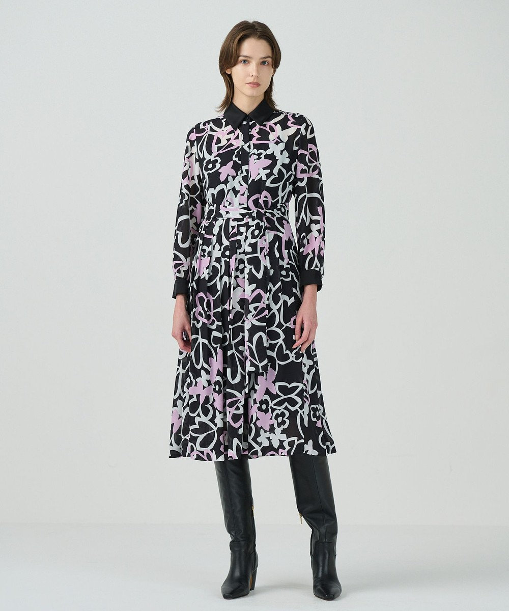 GRACE CONTINENTAL キカフラワープリーツドレス