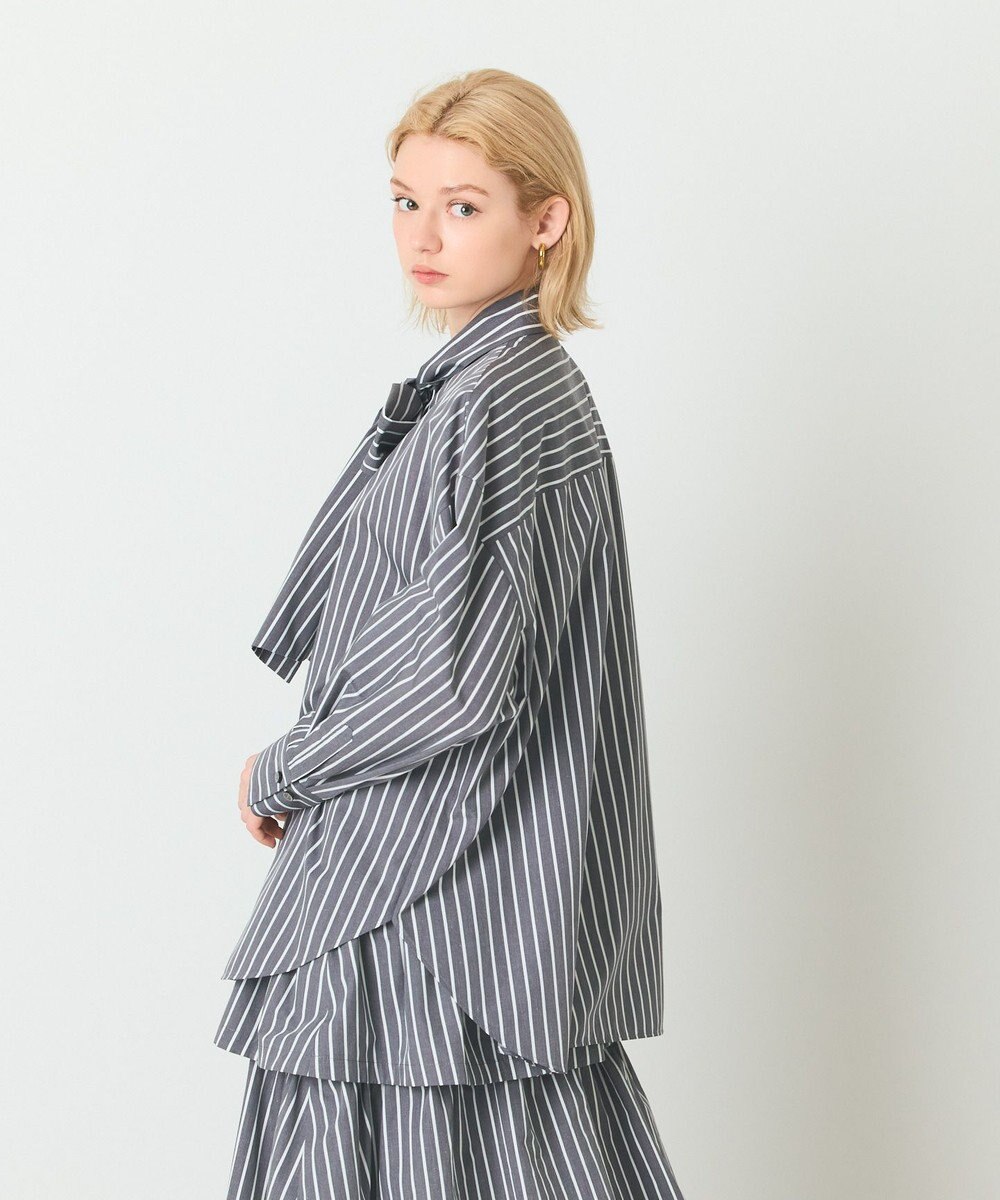 GRACE CONTINENTAL ストライプビッグボウブラウス 